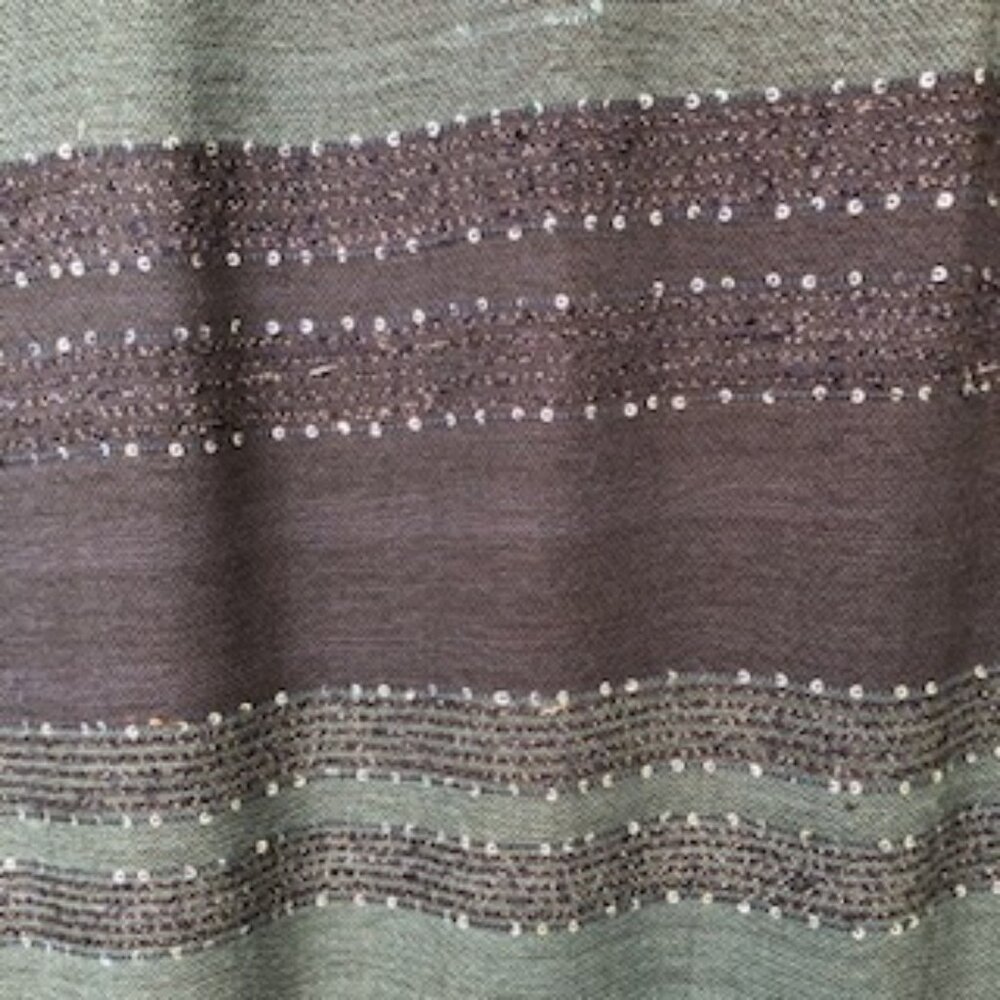 3/$15 Sparkly Navy Blue Sequinned Striped Beaded Oblong Woven Scarf Wrap Shawl - Picture 5 of 6